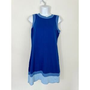New York & Company Blue Colorblock Sleeveless Dress Size S